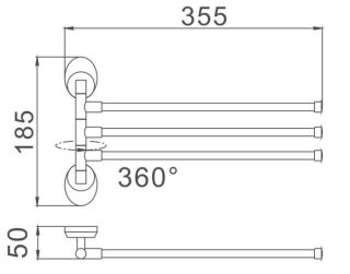 Полотенцедержатель Haiba HB1613 35см хром